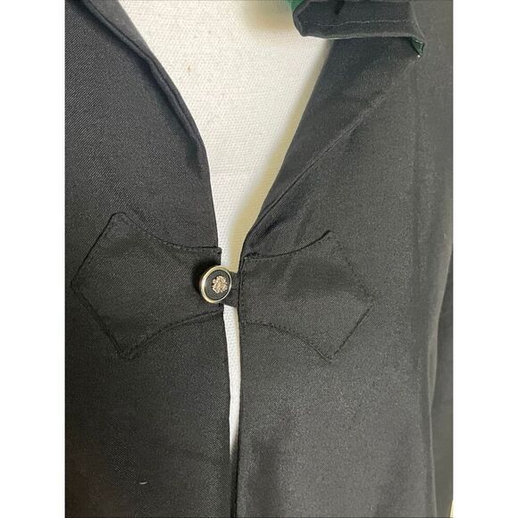 FINNEAS & CO Alivan's Majestic School Robe Mens M Black Green Hooded Cloak Lined - Picture 3 of 11